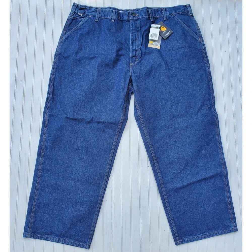 Carhartt FRB13 DNM Flame Resistant Denim Dungaree Jeans Mens 48x30 Blue NWT